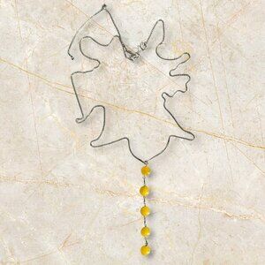 Joy 925 Amber Citrine Dangle Bolo Necklace NWOT​